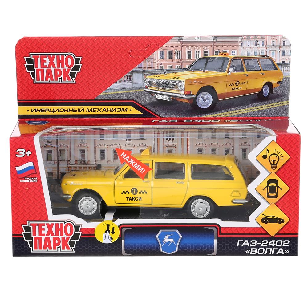 2402-12SLTAX-YE 303648 Машина металл свет-звук ГАЗ-2402 "ВОЛГА" ТАКСИ 12 см, двери, багаж, в кор. Т