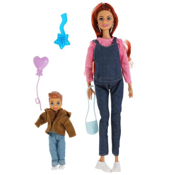 Кукла 29см София беременная, руки и ноги сгибаются, с сыном и акс, в кор КАРАПУЗ в кор.24шт