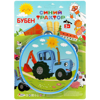 Бубен "Синий трактор" на блистере ТМ "ИГРАЕМ ВМЕСТЕ" в кор.96шт