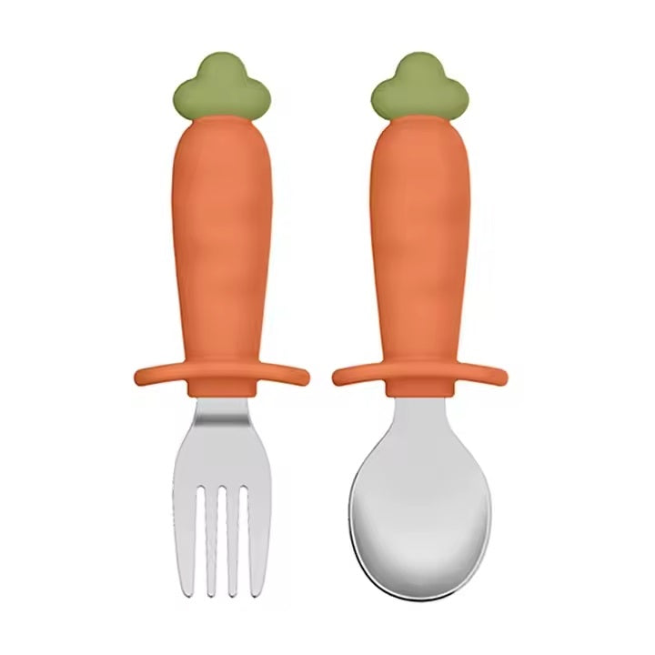 Angel dreams. SK2011 Набор детских столовых приборов в виде морковки "Ложка+вилка" (терракот)
