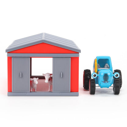 Modèle en plastique СИНИЙ ТРАКТОР ГАРАЖ скоровой и овцой ИГРАЕМ ВМЕСТЕ в кор.2*48шт