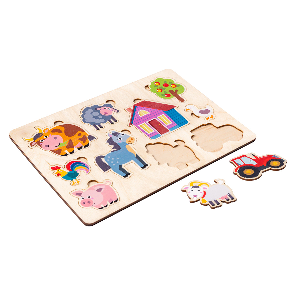 ИГРА РАЗВИВАЮЩАЯ ДЕРЕВЯННАЯ "ФЕРМА" (30Х21СМ) в кор.15шт
