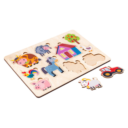 ИГРА РАЗВИВАЮЩАЯ ДЕРЕВЯННАЯ "ФЕРМА" (30Х21СМ) в кор.15шт