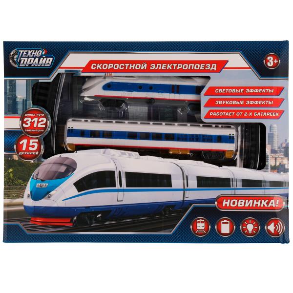 Железная дорога свет-звук, на бат,длина пути 312, кор.45,5*31,8*5см ТЕХНОДРАЙВ в кор.2*15шт