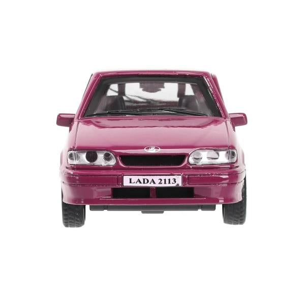Машина металл ваз-2113 12 см, двери, багажник, инер,красный, кор. Технопарк в кор.2*36шт