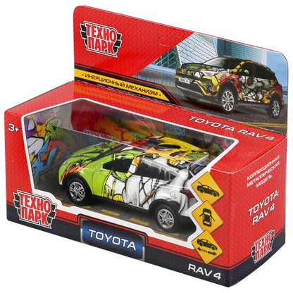 Машина металл TOYOTA "toyota rav4 графити", длина 12см, инерц, в ассорт. в кор.Технопарк в кор2*36шт