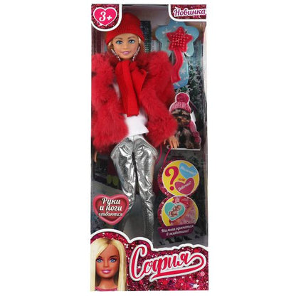 Кукла 29 см София беременная, зимняя одежда, руки и ноги сгиб, акс, кор КАРАПУЗ в кор.24шт