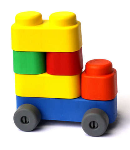 ДК.Конструктор "Мягкие кирпичики plus. Веселый транспорт" 10 детей+колесики арт.04031