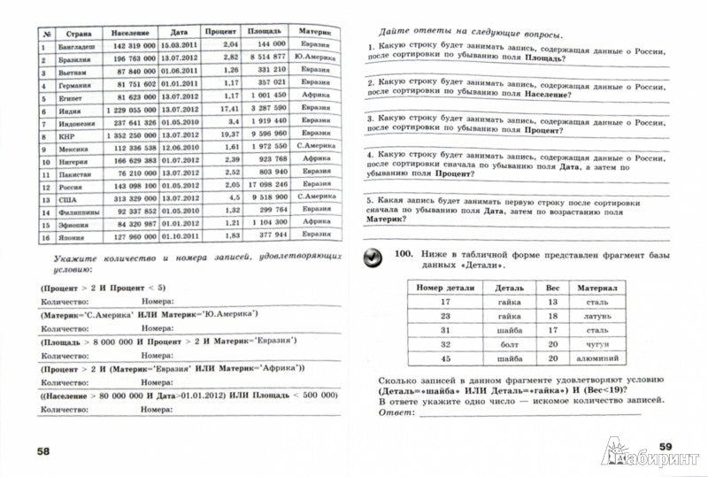 Босова Информатика 9 кл. Р/т В 2-х ч. Ч.1 (ФГОС) (обновлена обложка) (БИНОМ. Лаборатория знаний)