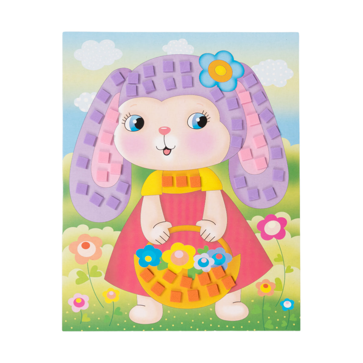 Набор для творчества. Аппликация "Зайка" (4 цв, 200 эл) арт.02750