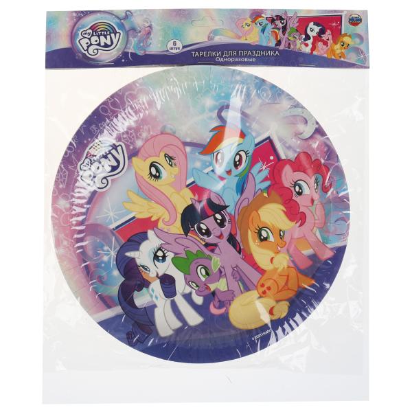 Тарелки бумажные МОЙ МАЛЕНЬКИЙ ПОНИ 6 шт, 23 см, Товары для праздника в кор.72наб