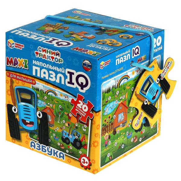 АЗБУКА. Синий трактор. Напольный пазл IQ max. 160х160х160мм. Умные игры в кор.18шт