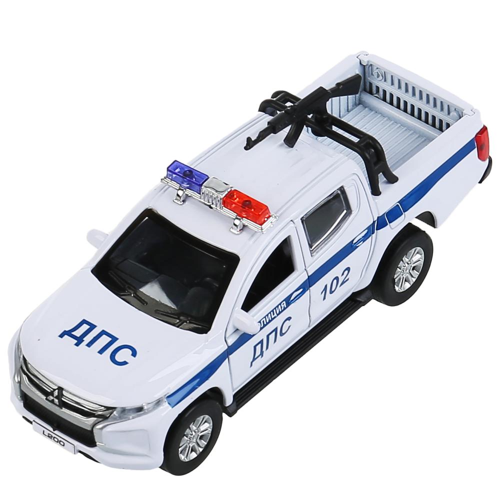Машина металл MITSUBISHI L200 PICKUP ПОЛИЦИЯ 13 см, двери, багаж, в кор. Технопарк в кор.2*36шт