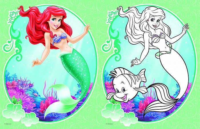 Disney.Принцесса.Наклейки и раскраски (фиолетовая)