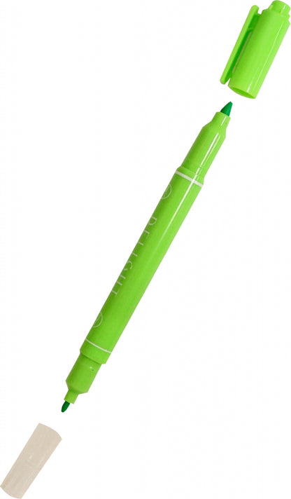 Текстовыделитель двухсторонний зелен.,EU011-GN