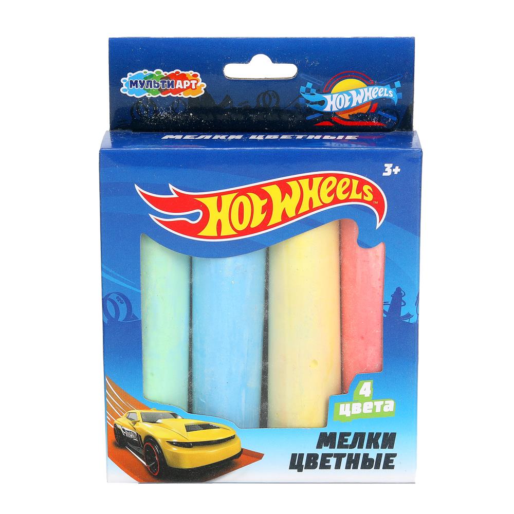Мелки цветные , 4 цв. Хот Вилс МУЛЬТИ АРТ в кор.48наб