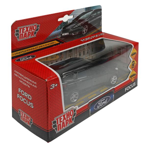 Машина металл FORD FOCUS TURNIER длина 12 см, дверь, сумка, инерц, черный, кор. Технопарк в кор.2*36шт