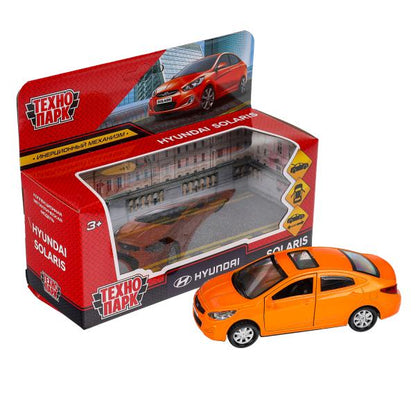 Machine en métal HYUNDAI SOLARIS, 12 cm, double, bagage, acier, orangé, cor. Parc technologique dans le cor.2*36шт