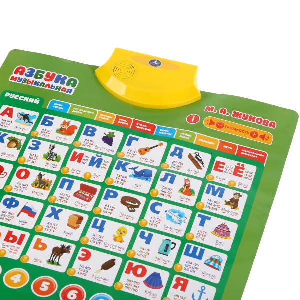 Говорящий плакат, русско-английская азбука М.А.Жукова,300+стихов, 100+вопросов, игр. Умка в кор.48шт