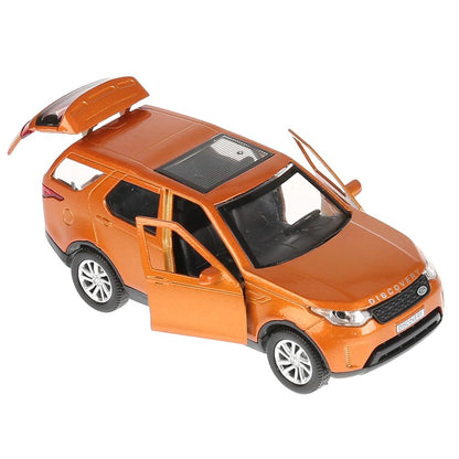 Машина металл LAND ROVER DISCOVERY 12см, открыв. двери, инерц, золотой,в кор. Технопарк в кор.2*36шт