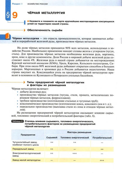 Таможняя 9 кл. География России. Хозяйство. Регионы. (ФП 2019) Учебник УМК "Роза ветров" (Вентана-Граф)