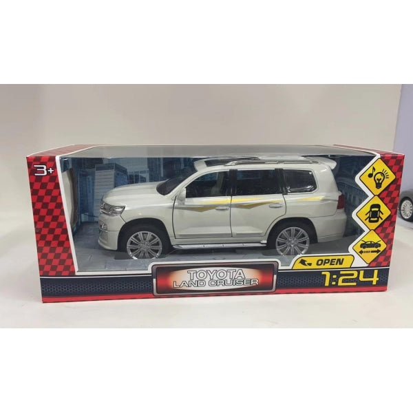 Машина металл светзвук TOYOTA LAND CRUISER 200, 21 см, дверь, инер, бел, кор Технопарк в кор.18шт