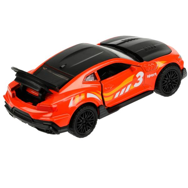 2001C107-R336986 Машина металл свет-звук СПОРТКАР 12 см, двер. багаж., инерц., кор. Технопарк в кор.