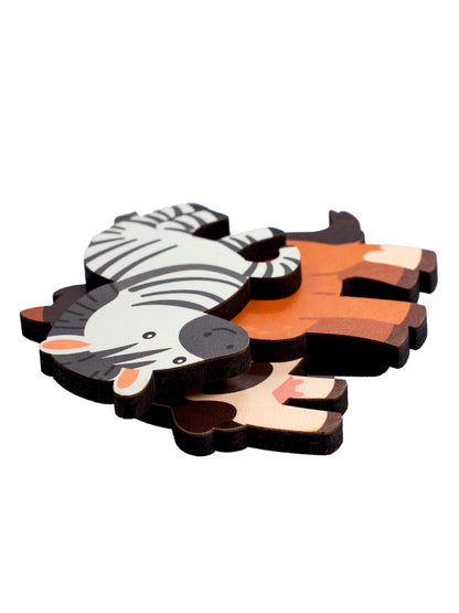 Игрушка из дерева на липучках "Животные" 16 эл.