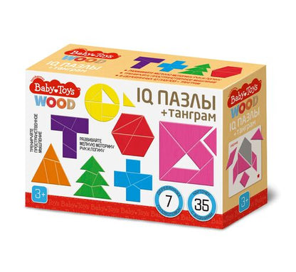 Игра настольная головоломка "IQ Пазлы + танграм" серии "Baby Toys wood"