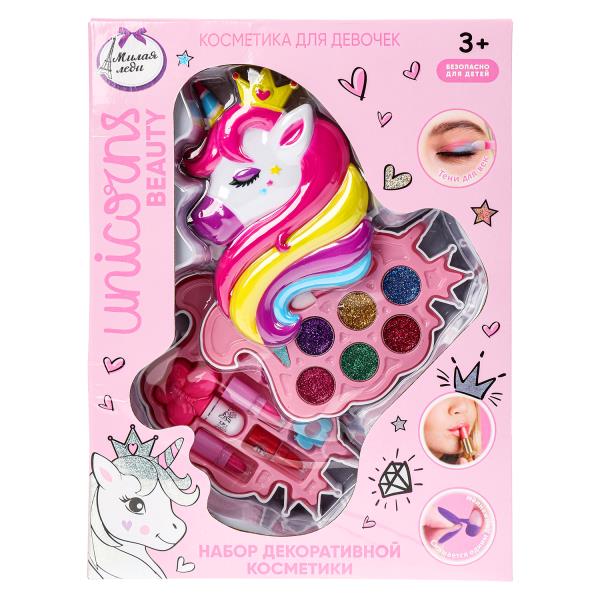 Косметика ДЛЯ ДЕВОЧЕК тени с блестками, помада, лак для ногтей, заколки МИЛАЯ ЛЕДИ в кор.2*36шт