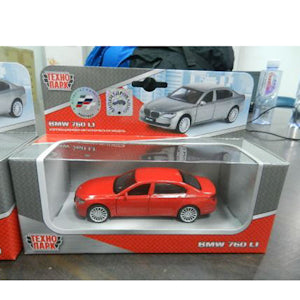 Машина металл BMW 760 li, 11,4 см, двери, инерция, тёмно-серый, кор. Технопарк в кор.2*48шт