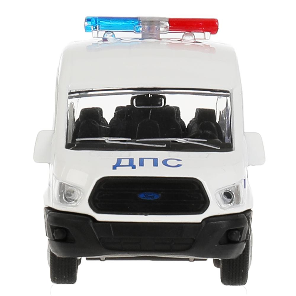 Машина металл FORD Transit полиция 12см, открыв. двери, инерц. в кор. Технопарк в кор.2*24шт