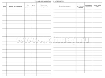 Журнал учёта внеурочной деятельности обучающихся 5-11 классов в ОО. (Формат А4, блок бумага офсетная пл.65, обложка офсетная, пл. 160) 48 стр.