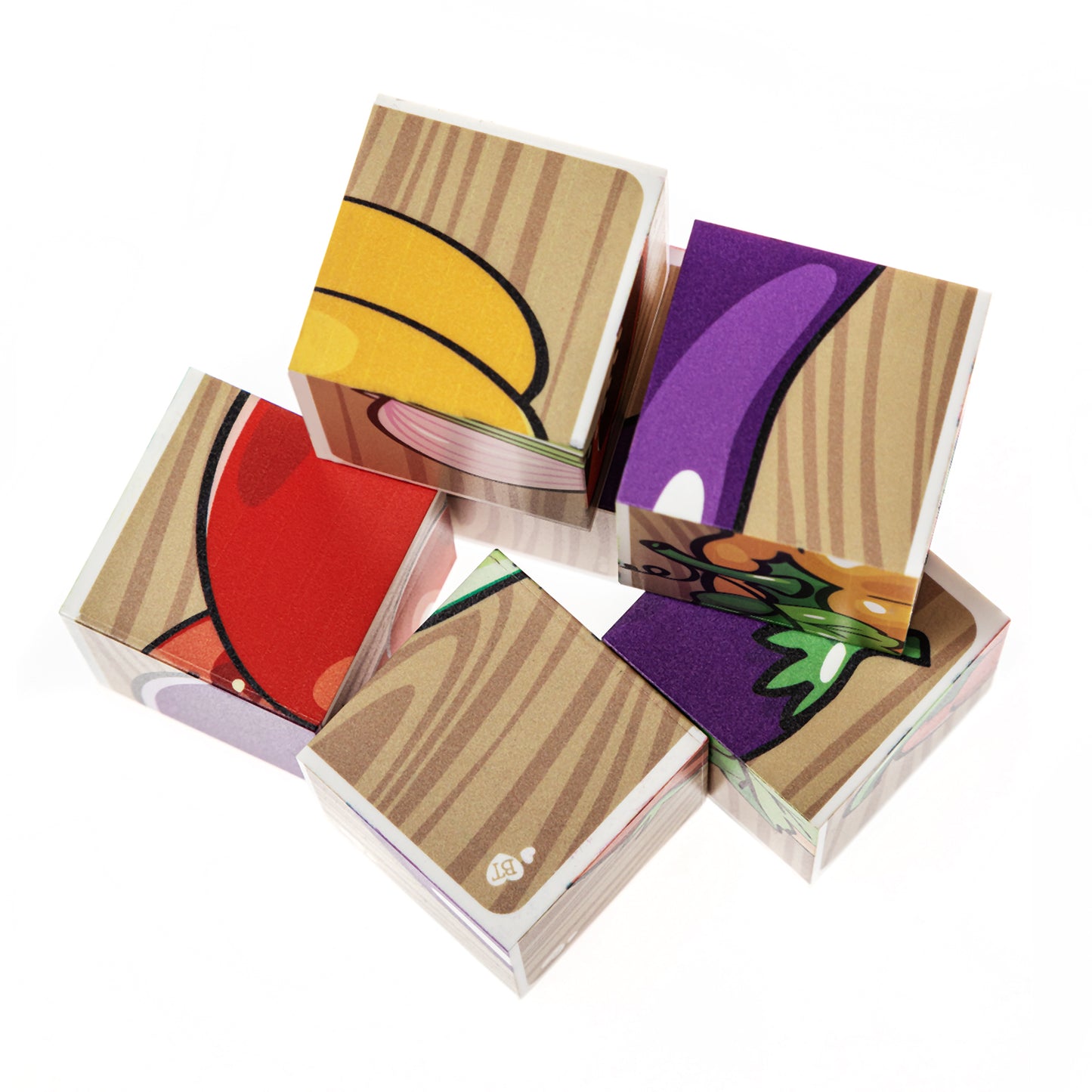 Кубики "Овощи" (без обклейки) 6 шт Детские игрушки