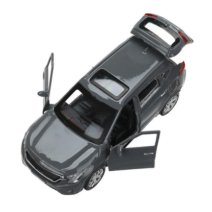 Машина металл KIA seltos длина 12 см, двери, багажник., инерц, серый, кор. Технопарк в кор.2*36шт