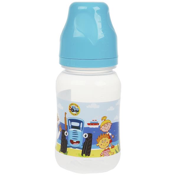 Бутылочка для корм., шир. г СИНИЙ ТРАКТОР 270 мл, сил. с., б/р. Умка в кор.12шт