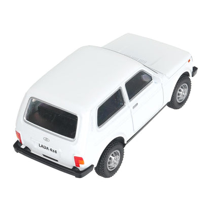 Машина металл LADA 4x4 длина 10 см, инерц, белый, кор. Технопарк в кор.72шт
