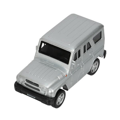 Машина металл УАЗ ХАНТЕР длина 10,5 см, инерция, серебристый, кор. Технопарк в кор.2*36шт