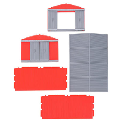 Модель пластик СИНИЙ ТРАКТОР ГАРАЖ с коровой и овцой ИГРАЕМ ВМЕСТЕ в кор.2*48шт