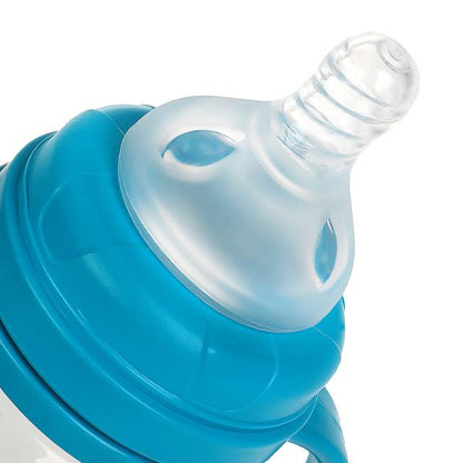 Бутылочка для корм., шир. г., СИНИЙ ТРАКТОР 270 мл, сил. с, с руч. Умка в кор.12шт