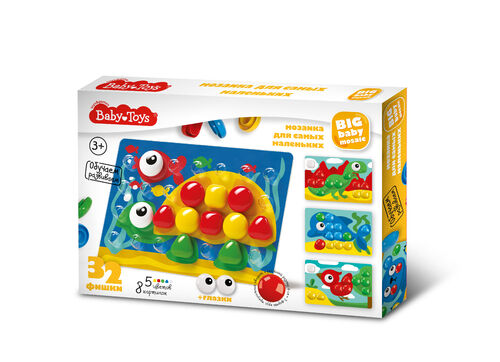 Мозаика для самых маленьких Baby Toys "Черепашка" d 40/5 цв (32 эл) nev кор