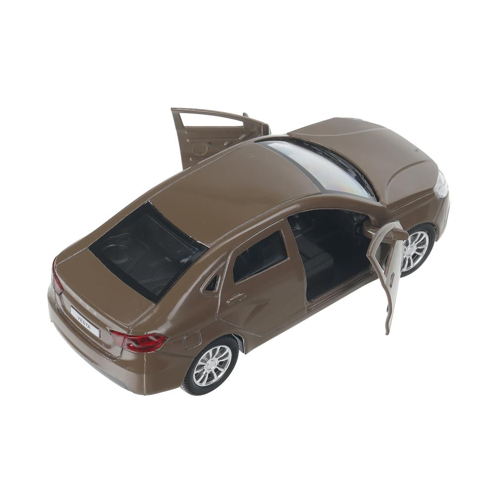 Машина металл LADA vesta 11,5 см, двери, коричневый, кор. Технопарк в кор.2*36шт
