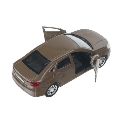 Машина металл LADA vesta 11,5 см, двери, коричневый, кор. Технопарк в кор.2*36шт