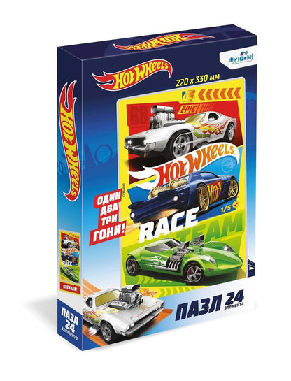Origami. Пазл 24 Hot Wheels "Заезд года" арт. 05900