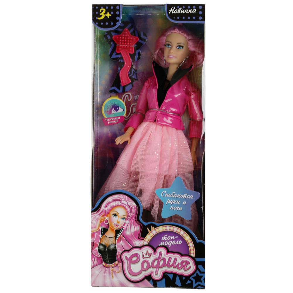 Кукла 29 см София , руки и ноги сгиб, ресницы, акс, кор КАРАПУЗ в кор.24шт