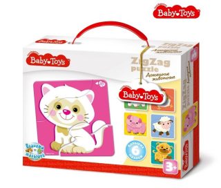 Макси пазл. Детские игрушки. ЗИГЗАГ 18 элементов. Домашние животные