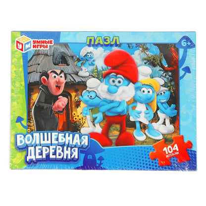 Волшебная деревня. Пазлы в коробке 104 детали. 190х141х35 мм. Умные игры. в кор.24шт