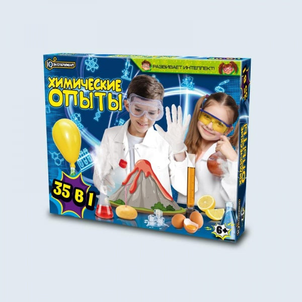 Игрушка опыты химия набор 35 в 1 IQ Эксперимент в кор.8шт