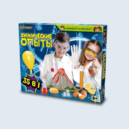 Игрушка опыты химия набор 35 в 1 IQ Эксперимент в кор.8шт