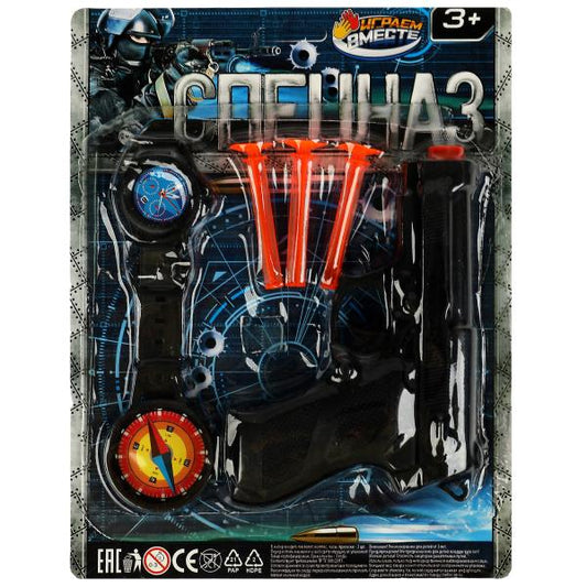 Набор оружия спецназ пистолет с присосками, блист.22*29*4см ИГРАЕМ ВМЕСТЕ в кор.2*216шт